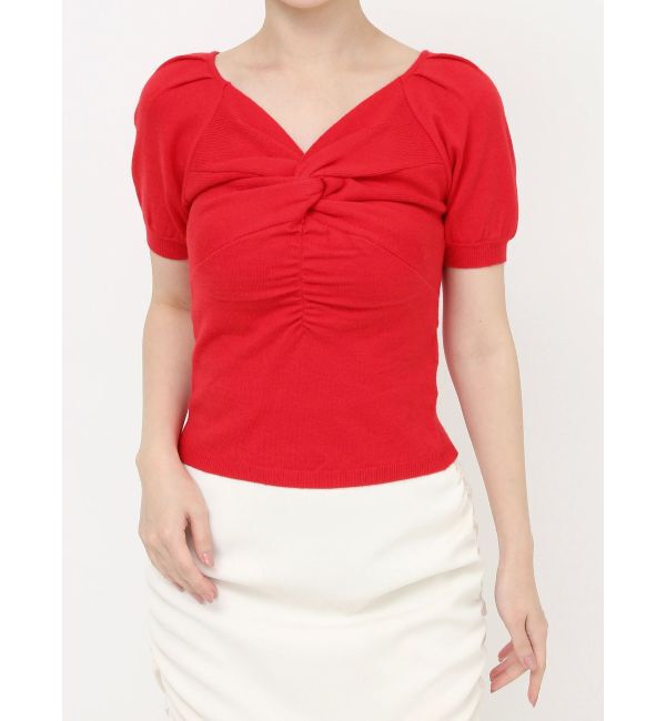 RESEXXY「フロントノットギャザーニット」|ニット・セーター|