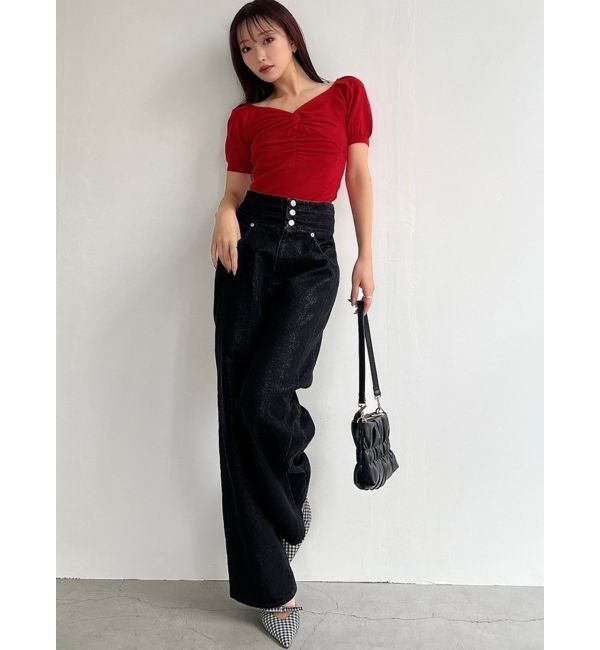 RESEXXY「フロントノットギャザーニット」|ニット・セーター|