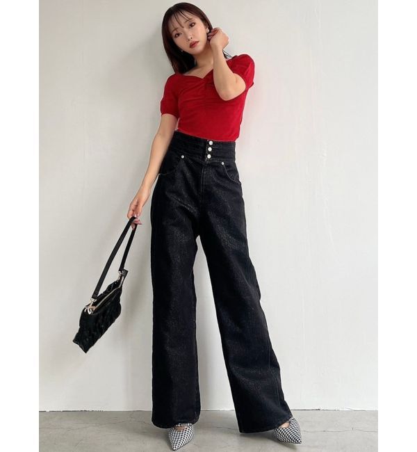 RESEXXY「フロントノットギャザーニット」|ニット・セーター|