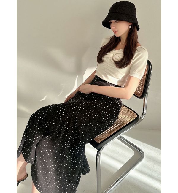 RESEXXY「フロントノットギャザーニット」|ニット・セーター|