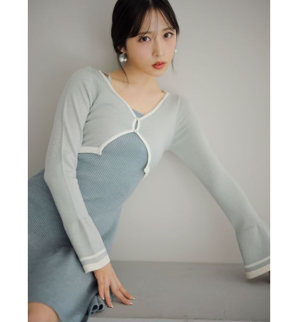 dazzlin「カーデレイヤーバックオープンミニワンピース」|ワンピース|