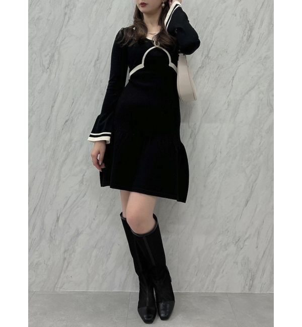 dazzlin「カーデレイヤーバックオープンミニワンピース」|ワンピース|