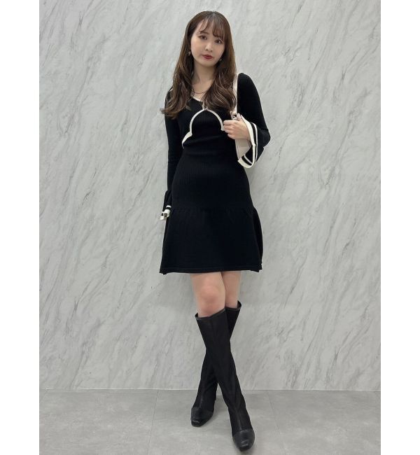 dazzlin「カーデレイヤーバックオープンミニワンピース」|ワンピース|