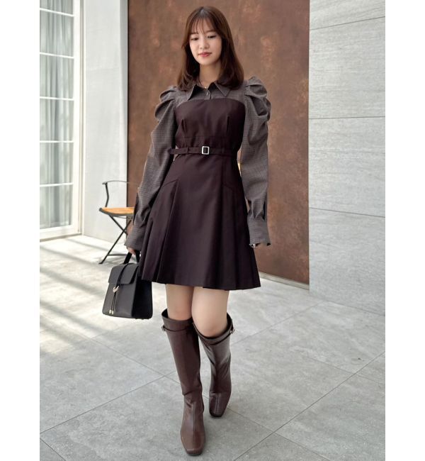 dazzlin「長袖レイヤードシャツミニワンピース」|ワンピース|