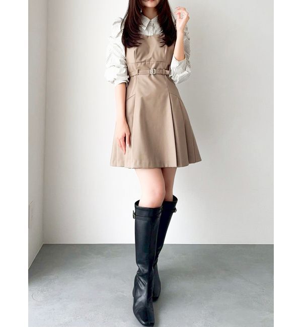 dazzlin「長袖レイヤードシャツミニワンピース」|ワンピース|