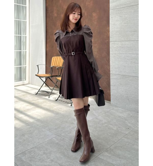 dazzlin「長袖レイヤードシャツミニワンピース」|ワンピース|