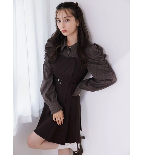 dazzlin「【追加生産分】長袖レイヤードシャツミニワンピース」|ワンピース|