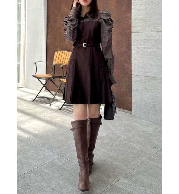 dazzlin「【追加生産分】長袖レイヤードシャツミニワンピース」|ワンピース|