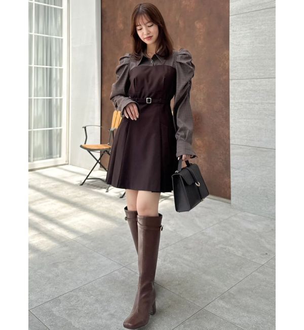 dazzlin「【追加生産分】長袖レイヤードシャツミニワンピース」|ワンピース|