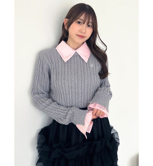 dazzlin「【20周年記念復刻！】ケーブルシャツドッキングニット」|ニット・セーター|