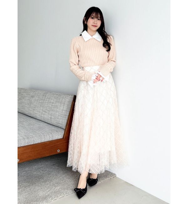 dazzlin「【20周年記念復刻！】ケーブルシャツドッキングニット」|ニット・セーター|