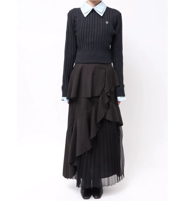 dazzlin「【20周年記念復刻！】ケーブルシャツドッキングニット」|ニット・セーター|