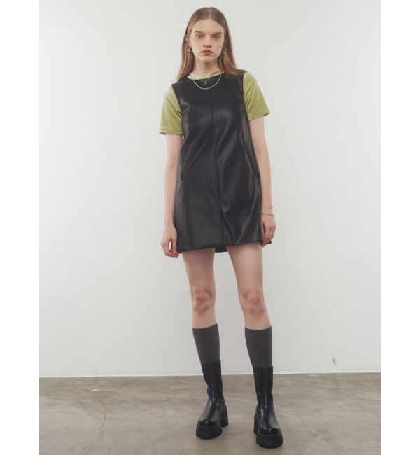 EMODA「Aラインフェイクレザーワンピース」|ワンピース|