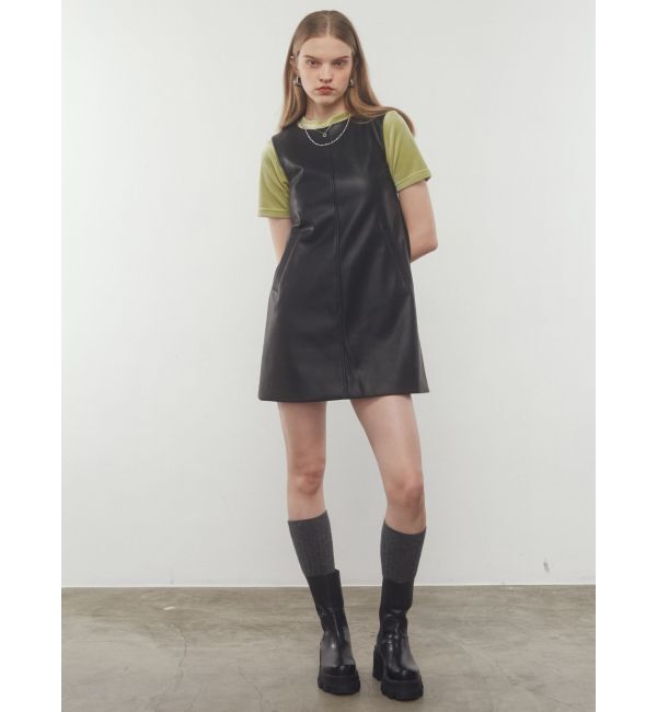 EMODA「Aラインフェイクレザーワンピース」|ワンピース|