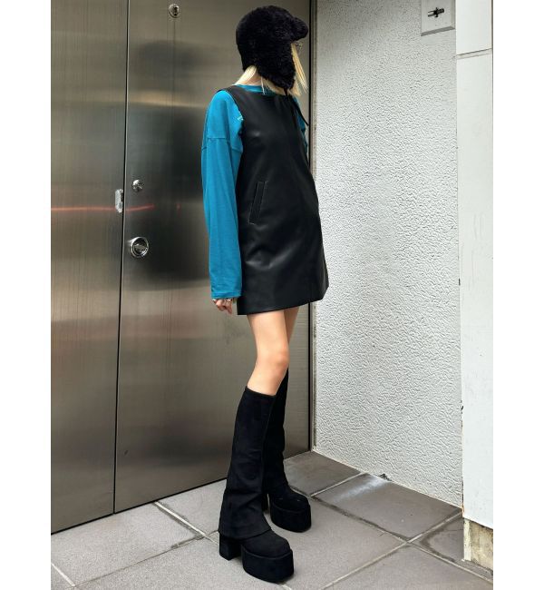 EMODA「Aラインフェイクレザーワンピース」|ワンピース|