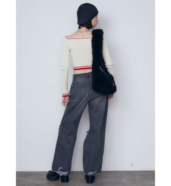 EMODA「リップドワイドジーンンズ」|デニム|