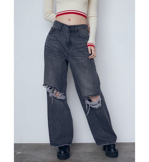 EMODA「リップドワイドジーンンズ」|デニム|