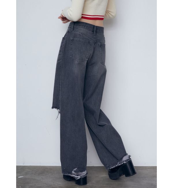 EMODA「リップドワイドジーンンズ」|デニム|