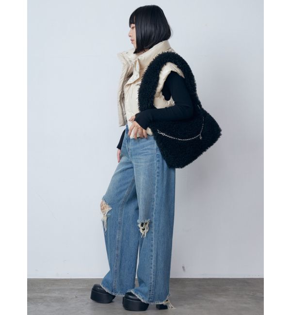 EMODA「リップドワイドジーンンズ」|デニム|