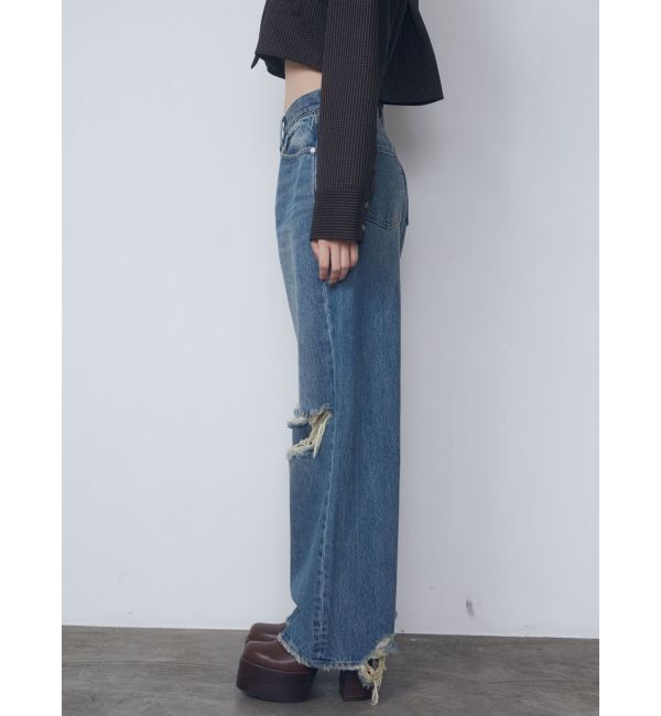 EMODA「リップドワイドジーンンズ」|デニム|