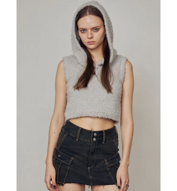 EMODA「シャギーフードニットタンクトップ」|ニット・セーター|