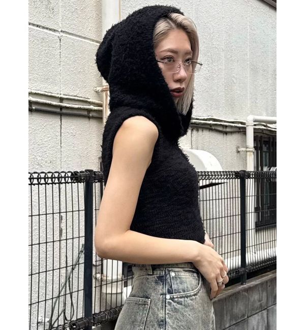 EMODA「シャギーフードニットタンクトップ」|ニット・セーター|