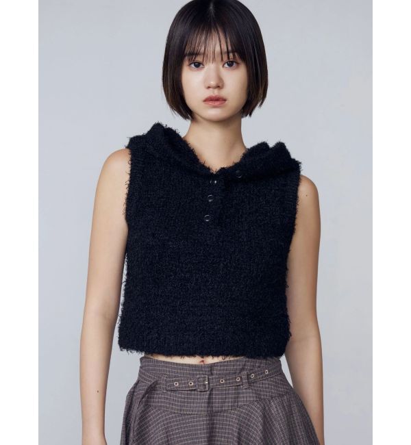 EMODA「シャギーフードニットタンクトップ」|ニット・セーター|