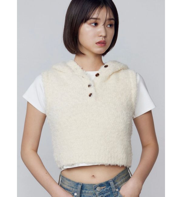 EMODA「シャギーフードニットタンクトップ」|ニット・セーター|