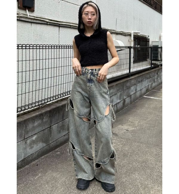 EMODA「シャギーフードニットタンクトップ」|ニット・セーター|