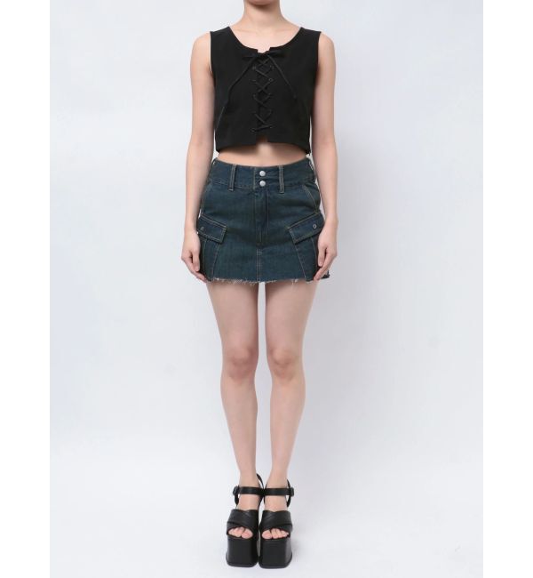 EMODA「レースアップナイロントップス」|Tシャツ・カットソー|