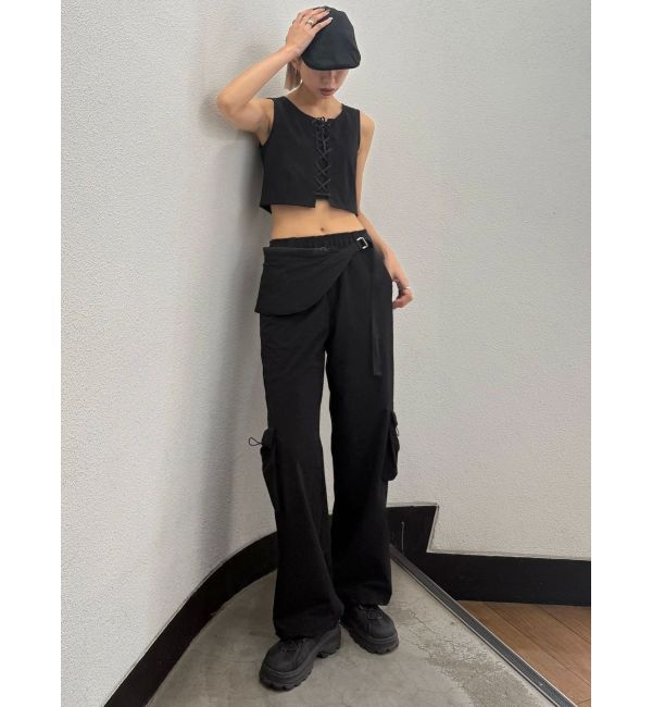 EMODA「レースアップナイロントップス」|Tシャツ・カットソー|