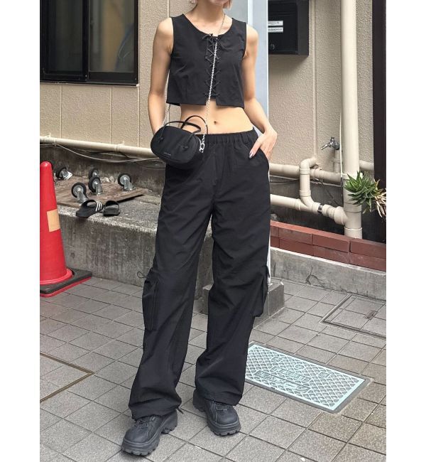 EMODA「レースアップナイロントップス」|Tシャツ・カットソー|