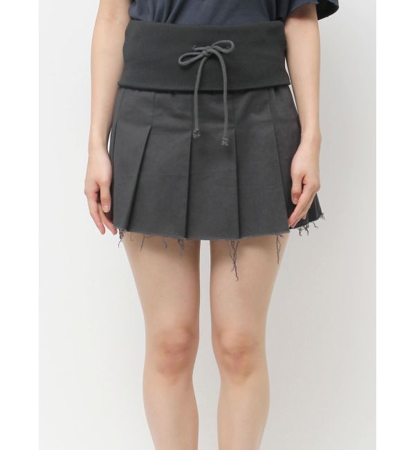 EMODA「リブワイドプリーツスカート」|スカート|グレー