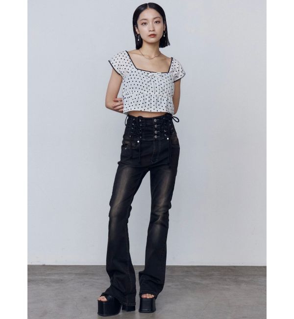 EMODA「ベロアギャザーリボンタンクトップ」|タンクトップ|