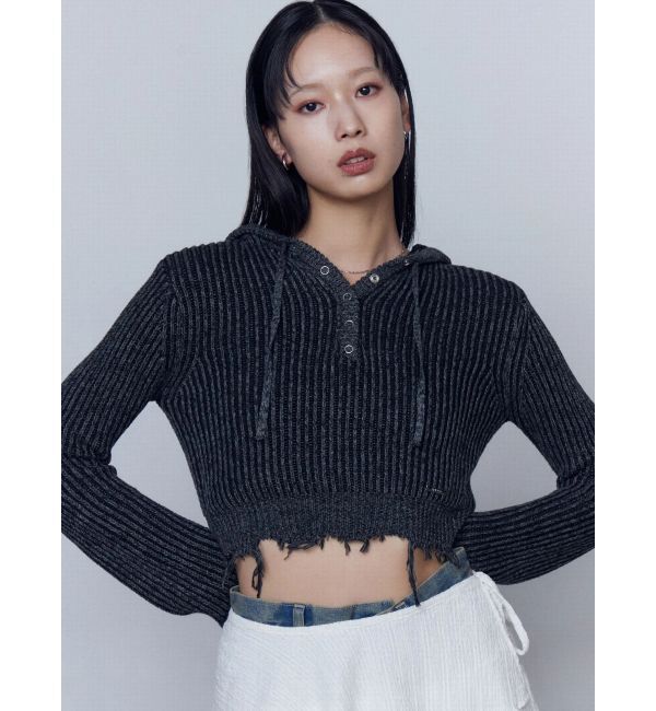 EMODA「ダメージニットフーディ」|ニット・セーター|