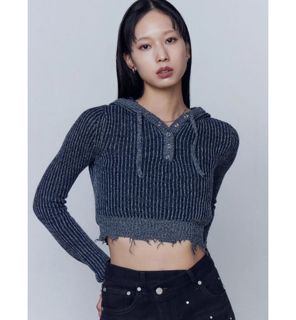 EMODA「ダメージニットフーディ」|ニット・セーター|
