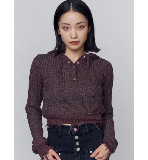 EMODA「ダメージニットフーディ」|ニット・セーター|