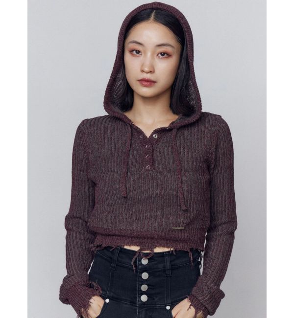 EMODA「ダメージニットフーディ」|ニット・セーター|