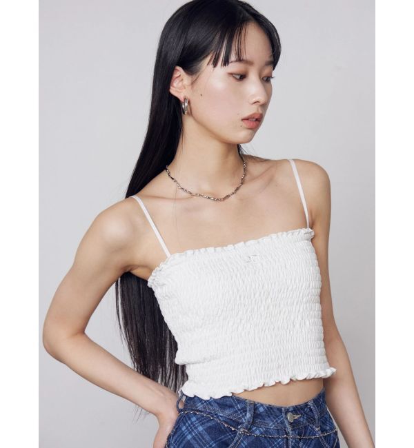 EMODA「シャーリングクロップキャミソール」|キャミソール|ホワイト