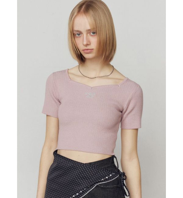 EMODA「ビジューロゴニット」|ニット・セーター|ピンク