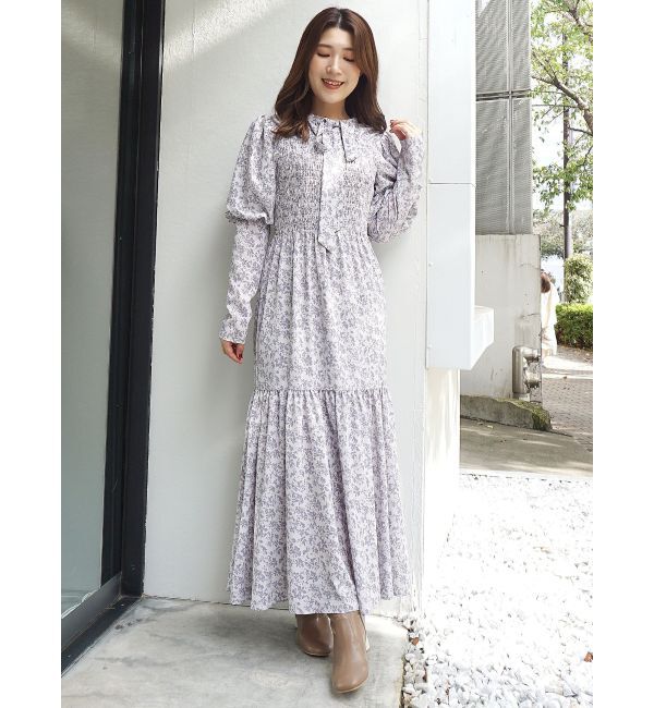 MERCURYDUO「2WAYリボンプリントシャーリングワンピース」|ワンピース|
