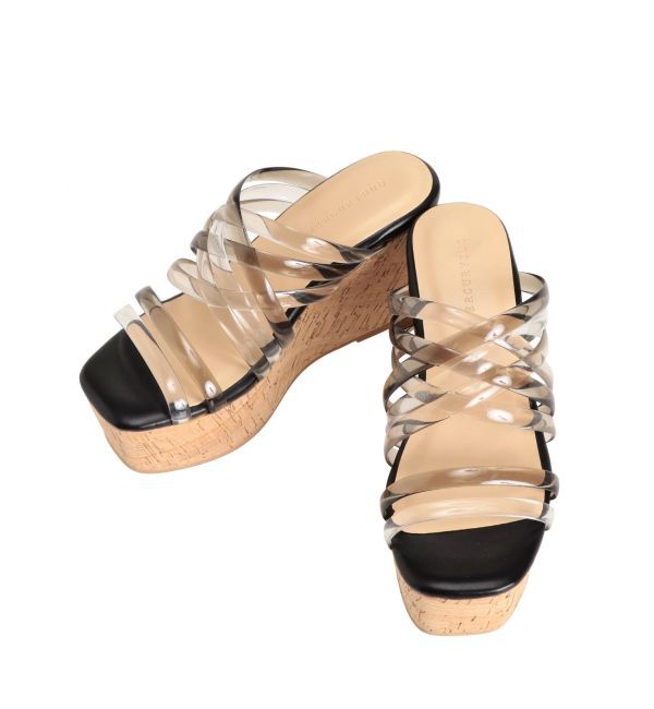 MERCURYDUO「クリアチューブウェッジサンダル」|サンダル|ブラック