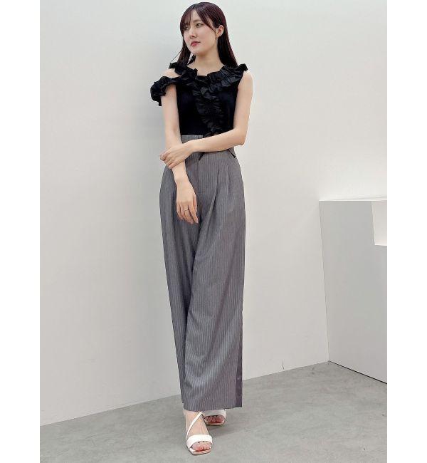 MERCURYDUO「ピンストライプコルセットタックパンツ」|その他|