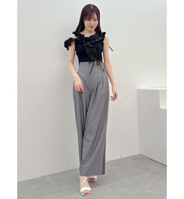 MERCURYDUO「ピンストライプコルセットタックパンツ」|その他|