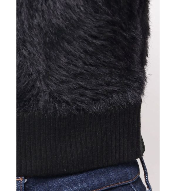 MERCURYDUO「ファーライクシャギークロップドパフニット」|ニット・セーター|