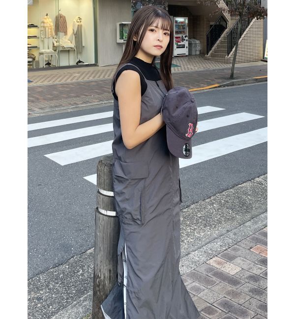 MURUA「メッシュロゴカーゴワンピース」|ワンピース|