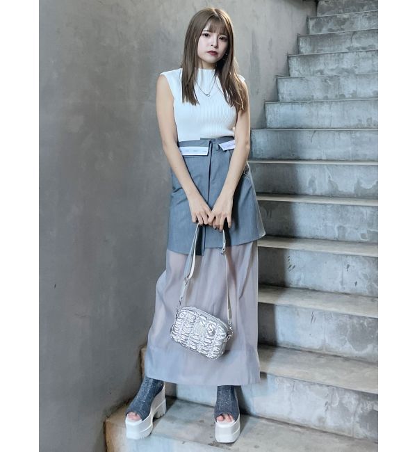 MURUA「ウエストフラップシアーレイヤードスカート」|スカート|