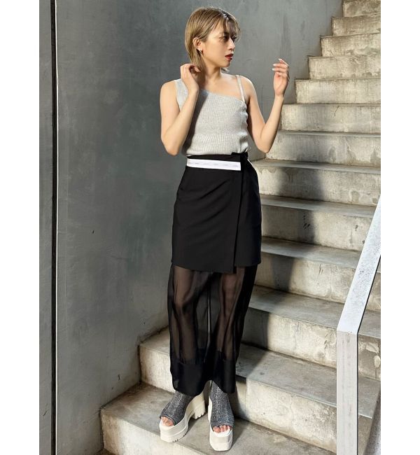 MURUA「ウエストフラップシアーレイヤードスカート」|スカート|