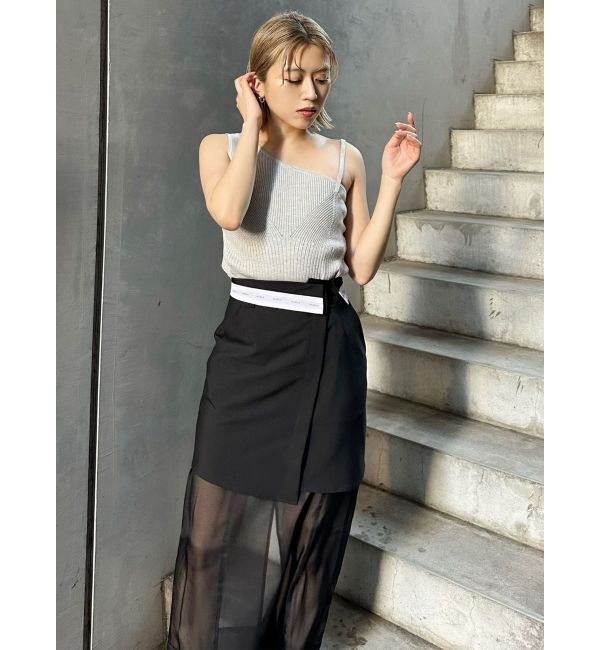 MURUA「ウエストフラップシアーレイヤードスカート」|スカート|