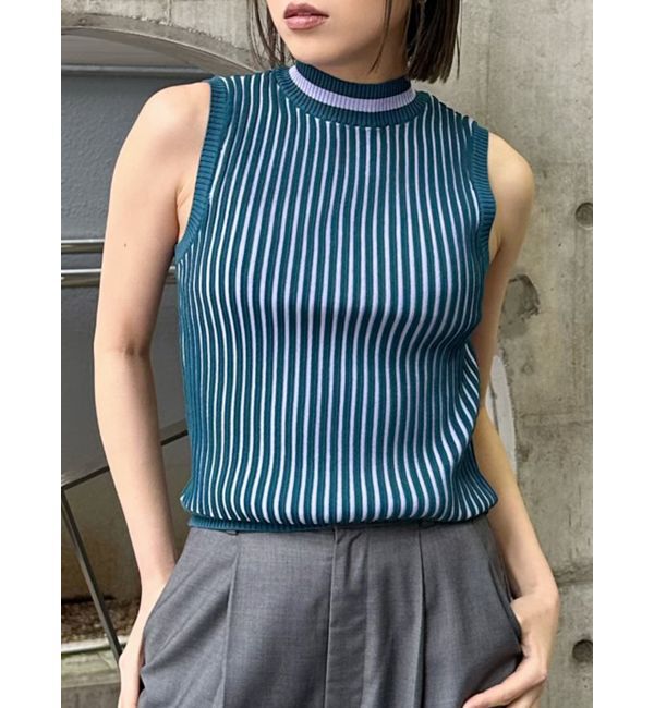 MURUA「ミニマルストライプニット」|ニット・セーター|ブルー